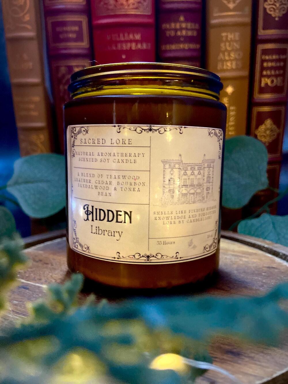 Hidden Library Fall Candle for Book lovers, Dark Academia Gothic Decor